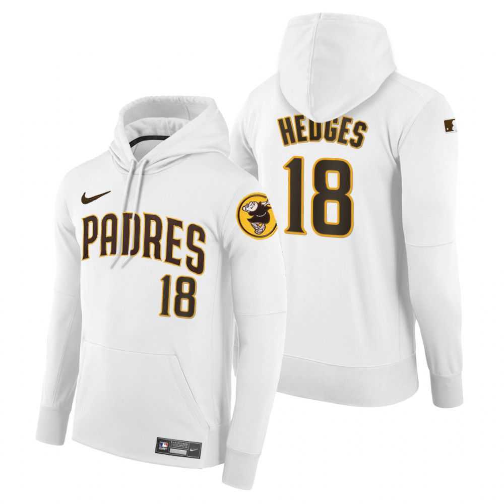 Men Pittsburgh Pirates 18 Hedges white home hoodie 2021 MLB Nike Jerseys